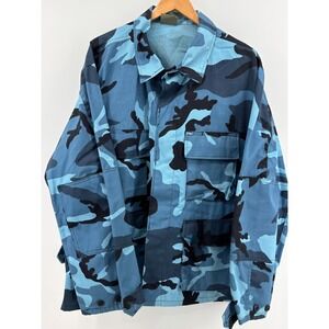 Rothco‎ BDU Military Division Jacket Mens Blue Camo XL Regular Vintage USA Made